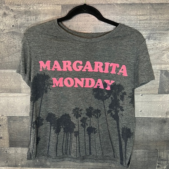 American Eagle Outfitters Tops - American Eagle Gray and Pink “Margarita Monday” Short Sleeve T-Shirt.